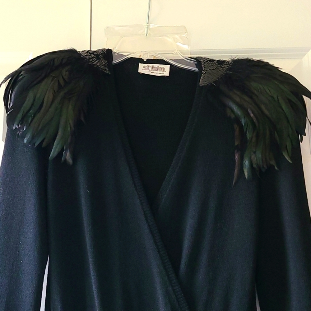 Saint John's By Marie Gray Feather Dress Vintage
